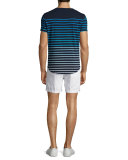 Gradient Stripe Short-Sleeve T-Shirt, Navy