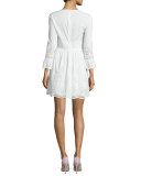 Sangallo 3/4-Sleeve Eyelet Dress 