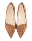 Bibi Butterfly Studded Flat, Tan