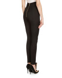 High-Waist Fitted Pants, Black