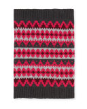 Geometric Fair Isle Cashmere Snood, Pink/Gray