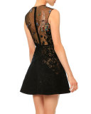 Sleeveless Embellished Cocktail Dress, Nero