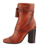Huxley Tassel 95mm Bootie, Runway Almond