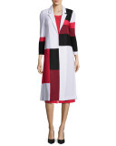 Colorblock Long Knit Jacket