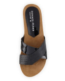 Gallo Crisscross Wedge Sandal, Black
