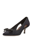Dova Cutout Bow Kitten-Heel Pump