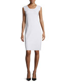 Sleeveless Sheath Tank Dress, White, Petite