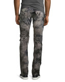 Tintin Long-Flap Moto Jeans, Black