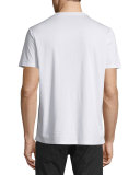 Bib-Front Short-Sleeve T-Shirt, White