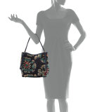 Canterbury Small Horseferry Check Tote Bag, Navy/Brilliant