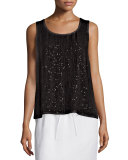 Sequined-Front Blouse