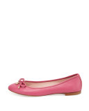 willa classic leather ballerina flat, deep pink