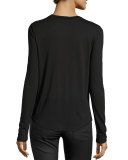 Solid Crewneck Long-Sleeve Shirt