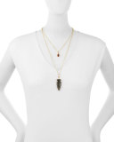Double-Strand Citrine & Labradorite Arrowhead Necklace
