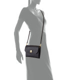 Milla Small Leather Clutch Bag, Black