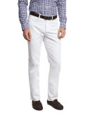 Straight-Leg Denim Jeans, White
