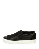 Patches Leather Slip-On Sneaker, Black