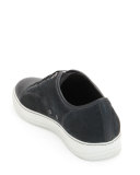 Matte Cap-Toe Low-Top Sneaker, Gray
