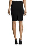 Virgin Wool Pencil Skirt, Black