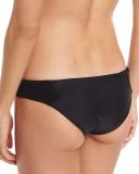 Bethany Smocked Solid Swim Bottom, Black