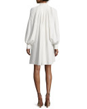 Edwardian Silk Plissé Tent Dress, Ivory