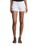 Croxley Rolled-Cuff Denim Shorts, White