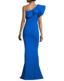 Custom Collection: Elisse One-Shoulder Ruffle Mermaid Gown 