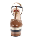 Angel Colorblock Leather Platform Pump, Cuir/Rose/Blue/White