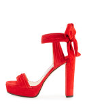 Kaytrin Suede 120mm Platform Sandal, Red