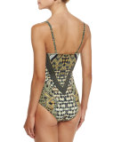 Embellished One-Piece Swimsuit, Weave of the Wild