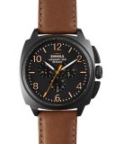 46mm Brakeman Chronograph Watch, Black/Brown 