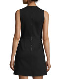 Bria Vented A-Line Dress, Black/White