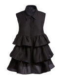 Sleeveless Tiered Blouse, Black