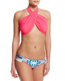 Bocas Cross-Halter Swim Top, Watermelon