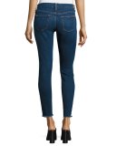 The Ankle Skinny Jeans with Raw Hem, Indigo