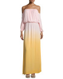 Martha Off-The-Shoulder Maxi Dress, Melon Ombre