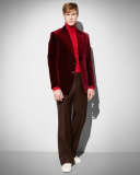 Shelton Base Velvet Sport Jacket, Burgundy