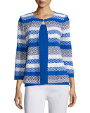 Tailored 3/4-Sleeve Striped Jacket 