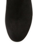 Suede Side-Tie 45mm Ankle Boot, Black