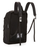 Men's Nylon Double-Buckle Backpack, Black