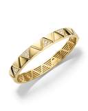 18K Gold Single-Row Diamond Triangoli Bangle Bracelet