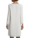 Silk Georgette Crepe Tunic, Bone