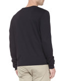 Long-Sleeve Jersey Henley, Black