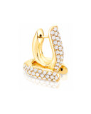 Pavé Diamond Hoop Earrings in 18K Yellow Gold