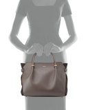 Marche Medium Leather Satchel Bag, Gray