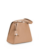 Alex Medium Bucket Tote Bag, White/Tan