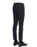 Melange Ankle-Zip Biker Pants, Black