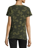 The Crewneck Star-Print Tee, Army Green