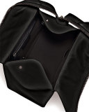 Gabria Sensua Calfskin Satchel Bag, Black/Milk 
