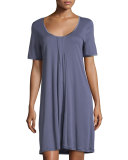 Alessia Short-Sleeve Nightgown, Cozy Blue